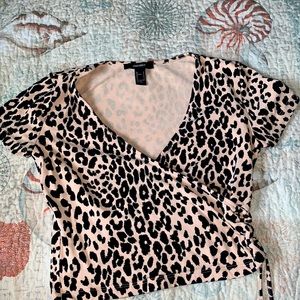 cheetah print top. Tan